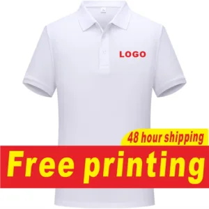 Summer pure cotton short sleeved T-shirt polo shirt men's and women's shirt custom printed logo embroidered logo logo - AliExpress