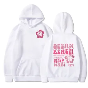 Ocean Beach Wild Wave Printed Y2K Hoodies Women Fashion Aesthetic Pink Floral Streetwear Autumn Long Sleeve Hip Hop Sweatshirt - AliExpress