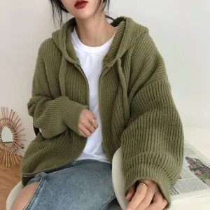 Knitted Sweater Women Cardigan Autumn Winter Thicken Warm